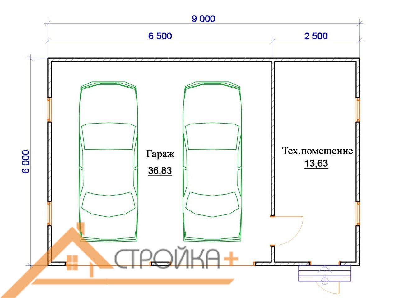 схема пристройки гаража к дому (97) фото